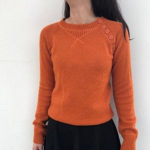Rsk Garment orange sweater with buttons at collar